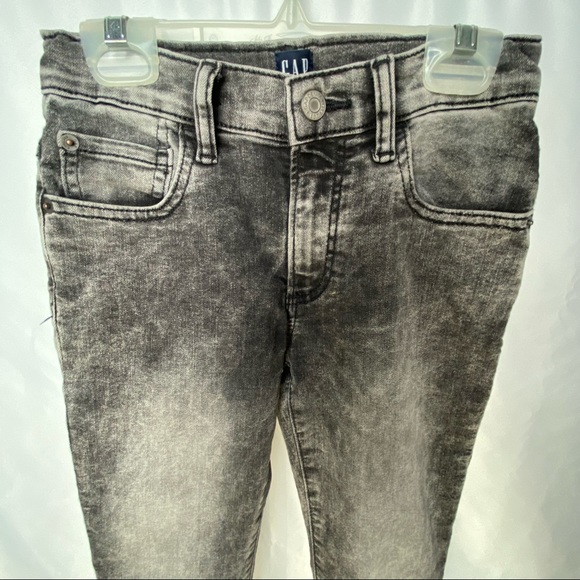 Gap Denim Jeans Boys Medium Size 8 Grey Wash Stretch Skinny Slim Fit Regular - Picture 2 of 12